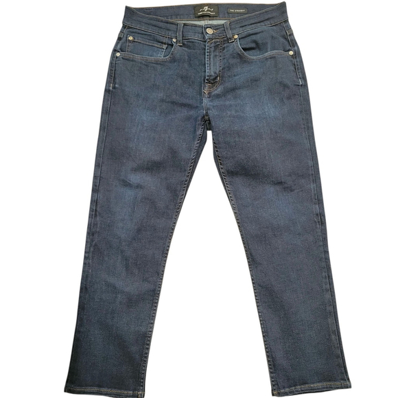7 For All Mankind LUXE PERFORMANCE Straight Capri Jeans 31. Waist 32 Inseam 26 - Picture 1 of 9
